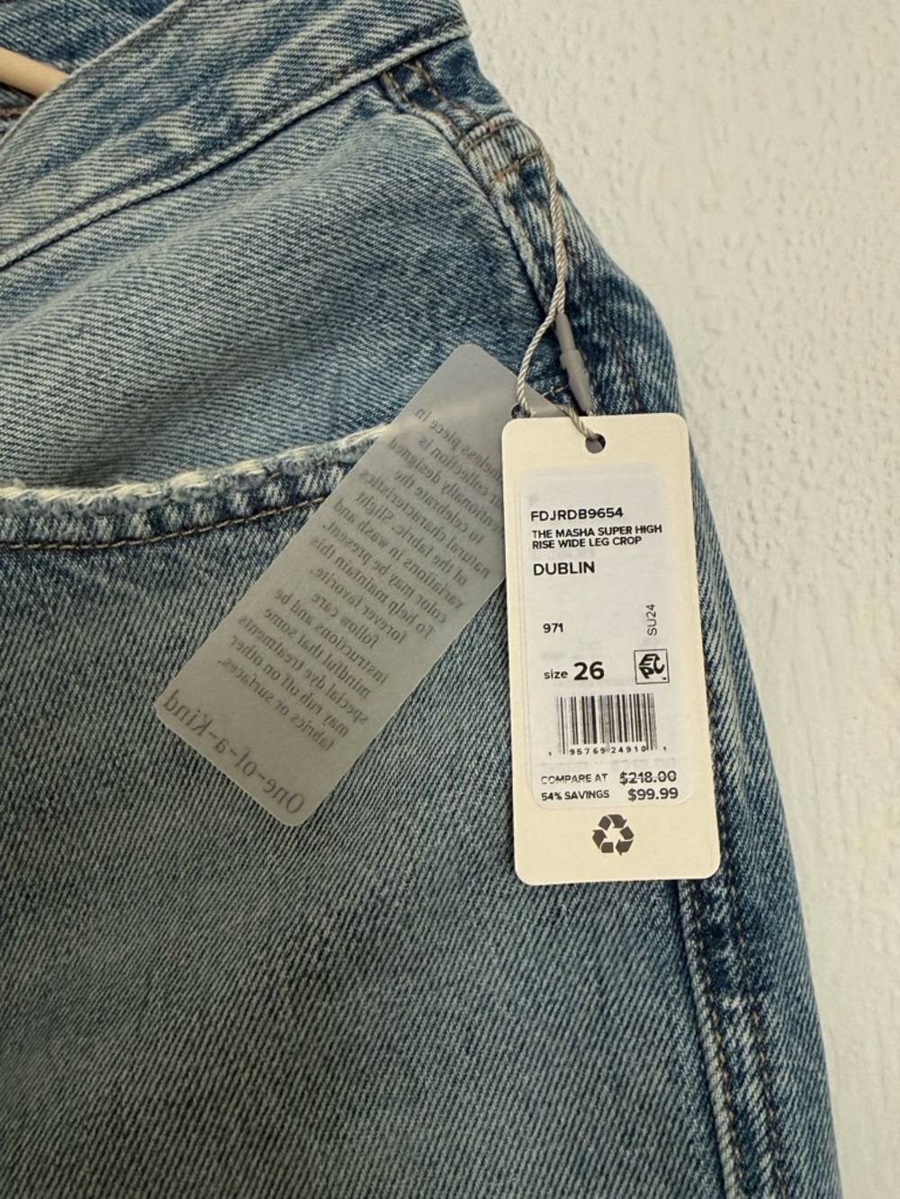 favorite daughter masha high waisted cropped wide leg jeans in dublin - Picture 3 of 5